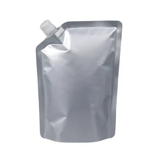 高品质1.5L塑料铝箔立袋食品级定制，用于带喷口喷嘴的液体包装