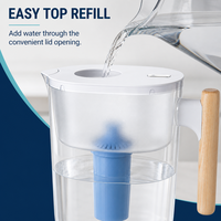 Jarra de Agua Universal de Gran Capacidad con Filtro para Agua Potable, 10 Tazas, 150 Galones, Tritan Libre de BPA, Elimina Fluoruro, Cloro y Plomo, Certificación NSF