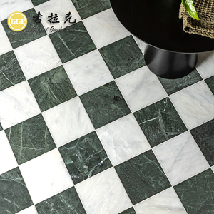 Dalles <span class=keywords><strong>de</strong></span> mosaïque en marbre vert naturel, découpées sur mesure, pour sols intérieurs - Product Image 1