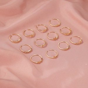여성 핫 세일 새로운 도착 조디악 반지 편지 오픈 인덱스 골드 12 별자리 손가락 반지 - Product Image 4