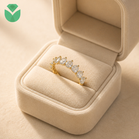 Bague de mariage demi-éternité classique Betterstar en or jaune 14K 18K avec diamant de laboratoire taille poire, certifiée IGI D VVS pour femme