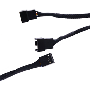 <span class=keywords><strong>2</strong></span> em 1 4Pin Pwm Fan Cabo Splitter Black Sleeved 27cm 4 Pin Pwm Cabo de Extensão Conector - Product Image 6