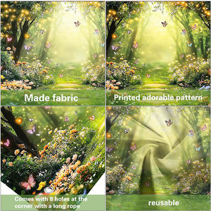 באנר מותאם אישית לדלת מוסך עם עיצוב פרחוני מותאם אישית פרפר ורד רומנטי על רקע עץ כפרי לעיצוב חתונה - Product Image 2