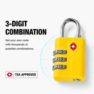 <span class=keywords><strong>Cadenas</strong></span> de voyage ergonomique à coque incurvée, <span class=keywords><strong>3</strong></span> <span class=keywords><strong>chiffres</strong></span>, code TSA007, avec trou pour clé maîtresse, <span class=keywords><strong>cadenas</strong></span> de sécurité à cadran - Product Image 4