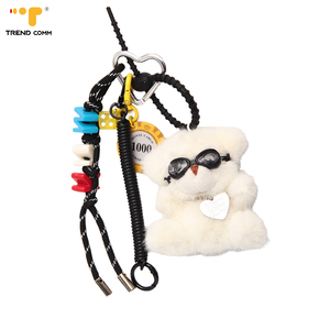 Porte-clés en cuir de dessin animé du Nouvel An avec nœud, cœur, boule, ornements décoratifs personnalisés pour sac - Product Image 4