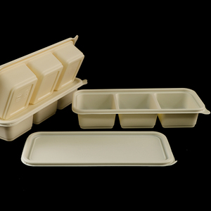 Congélateur à <span class=keywords><strong>micro</strong></span>-ondes jetable biodégradable japonais Boîte d'emballage déjeuner à emporter amidon de maïs 3 compartiments Conteneur alimentaire Togo - Product Image 5