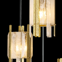 Lustre moderne en fer forgé avec cristaux naturels pour escalier, décoration d'hôtel, villa, luminaire suspendu artistique pour escalier