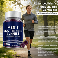 Vitahealthy Gummies Multivitaminés pour Hommes Adultes Saveurs Fruitées – Soutien Énergie, Immunité & Mémoire/Sommeil – Bien-être Quotidien