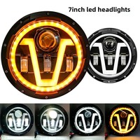 Phares LED TCYATO 7 pouces avec feux de jour LED Angel Eyes pour accessoires automobiles