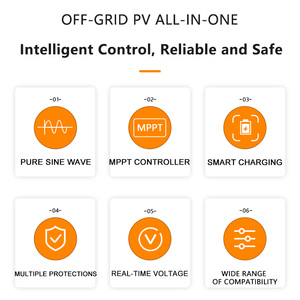 FCHAO 4.2/6.2kW Hybrid Solar <b>24V</b>-48V 220V MPPT 80A Pure Sine Wave 93% Efficiency Grid for Air Conditioner Home - Product Image 4