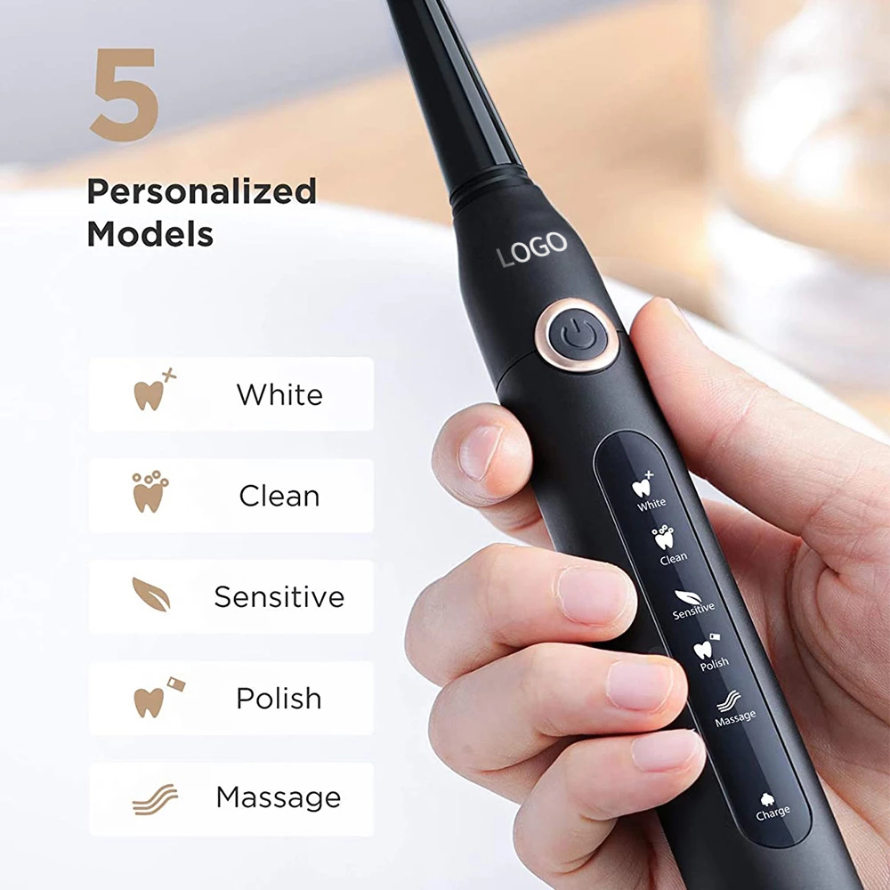 Waterproof IPX7 Electric Sonic Toothbrush 3.7V Rechargeable Toothbrush