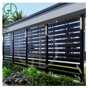 Gd Đèn năng lượng mặt trời LED cap 3x3 4x4 8ft 10 ft bằng gỗ t Đen nhôm boong lan can WPC Composite hàng rào bài với tấm cơ sở - Product Image 3