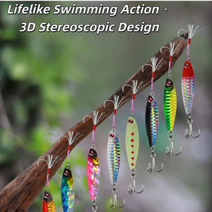 Leurre de pêche SNEDA à pénétration améliorée avec hameçons triples à double bordure, cuillère métallique lourde 7/10/15g pour lancer super longue distance - Product Image 6