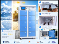 ESINO - Gabinete de Intercambio de Baterías Aislado para Exteriores con 10 Ranuras, Resistente al Frío y Calor Extremos, Estación de Intercambio de Baterías de Litio Inteligente para Bicicletas Eléctricas