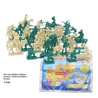 Figura de Soldado y Caballo de Guerra de Plástico de 5 cm, Modelo Militar de la Segunda Guerra Mundial, Juguete Militar para Niños, Modelo 51c, Embalaje en Caja con Soporte para Tarjetas