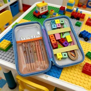 Sac de voyage en PVC à fermeture éclair, très vendu, portable, pour Lego, cosmétiques et articles de toilette, style tendance, capacité moyenne - Product Image 1