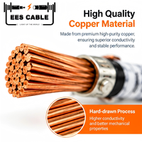 Kabel Konduktor Tembaga Telanjang HDBC Kelas B 8-4/0AWG 250-500kcmil untuk Proyek PV Surya, Kabel Pembumian ASTM Hard-Drawn EESCABLE