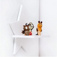 Étagère murale flottante en forme d'étoile, en bois blanc, organiseur de rangement pour chambre d'enfant, décoration de chambre de bébé