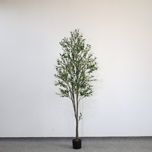 Realistico arredamento interno albero di olivo artificiale con rami <span class=keywords><strong>marroni</strong></span> rimovibili Olive nere supporto in ferro nero in vera seta <span class=keywords><strong>foglie</strong></span> - Product Image 1