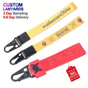 High Quality Elastic Round <b>Polyester</b> Jacquard Woven Neck <b>Lanyard</b> Colorful with Silk Screen Printing Custom Logo - Product Image 4