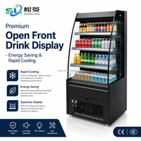 Plug in Petit réfrigérateur d'affichage de boissons Refroidisseur ouvert multipont avec rideau de nuit pour dépanneur