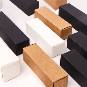Kraft Paper Cosmetic Packaging <b>Boxes</b> Rectangle 350g Folding Cardboard Box Retro Lipstick Skincare White <b>Black</b> Brown - Product Image 2