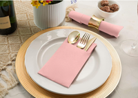 Aierpa Einweg-Servietten mit individuellem Farblogo, 1-lagig, aus reinem Holzzellstoff, für Partys und Abendessen, mit integrierter Bestecktasche, vorgefaltet