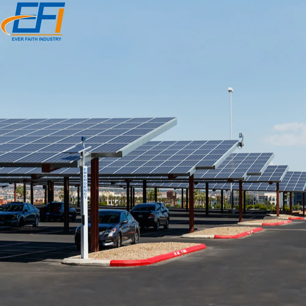 وحدة الطاقة الشمسية مرآب المنزل استخدام ماء الشمسية منفذ السيارة مرآب معدني الألومنيوم الشمسية الكهروضوئية مرآب وقوف السيارات الشمسية تسليط