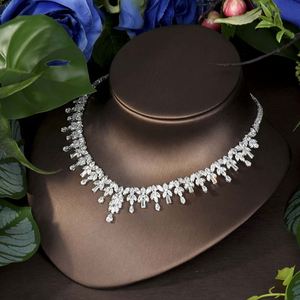 Collar de circón único para mujer, boda de lujo, cúbico, Dubai, Nigeria, conjunto de joyería nupcial, accesorios adecuados para mujer, 2017 - Product Image 5