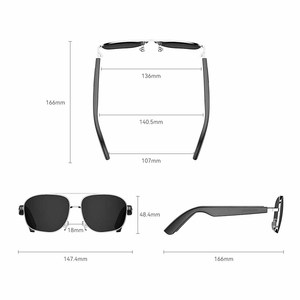 Detachable Temples Sunglasses Waterproof Touch BT <b>Wireless</b> Smart Glasses Anti Blue Light Music Stereo Speaker Smart Glasses - Product Image 2