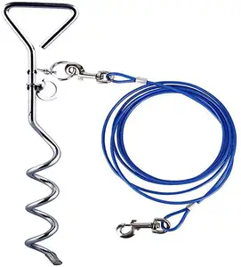 Hond Stake Tie Out Kabel En Reflecterende Stake 16 Ft Outdoor, Tuin En Camping, voor Middelgrote Tot Grote Honden Tot £ 125