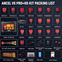 ANCEL V6 PRO+HD Herramienta de Diagnóstico con 2 Años de Actualización Gratuita para Camiones y Automóviles, Escáner Automotriz de Sistema Completo Dos en Uno