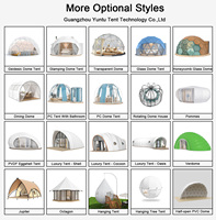 Dôme géodésique solaire de glamping de 2,7 m avec salle de bain, maison préfabriquée modulaire en polycarbonate