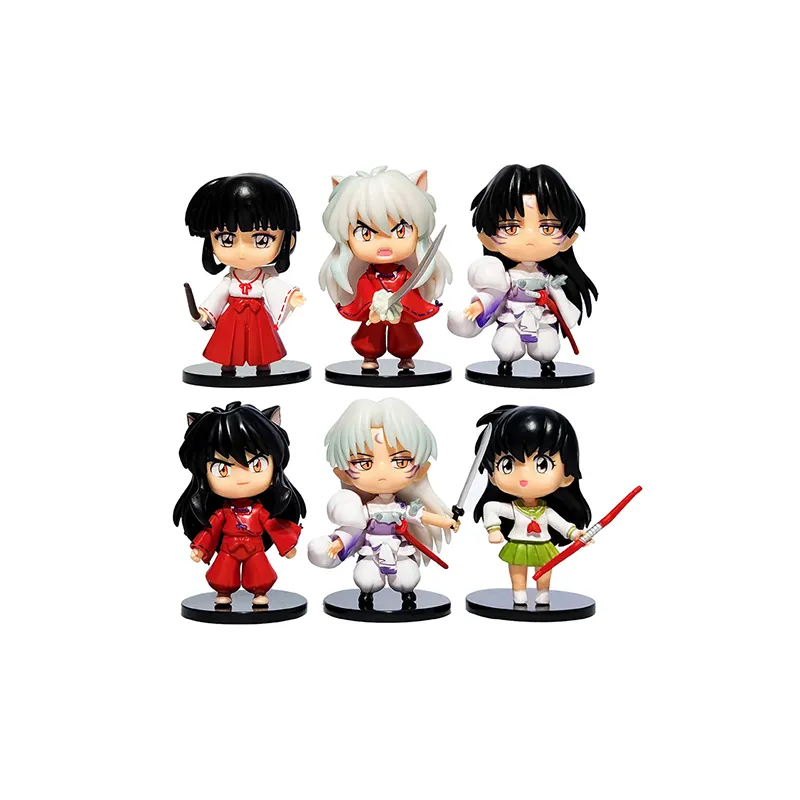Factory Custom 6pcs/lot Pvc Inuyasha Anime Action Figure Collection Model Doll Toys