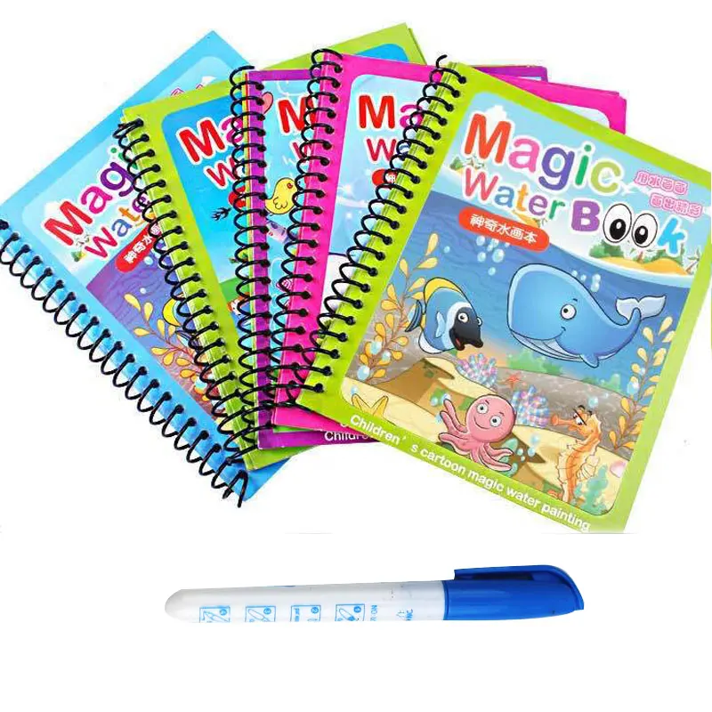Colorful Magic Water Drawing Book Writing Doodle Book with Magic Pen