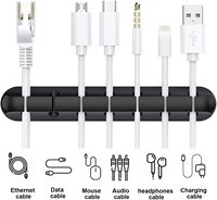 Clips support de câble de bureau, Clips d'organisation, en Silicone, auto-adhésifs pour câble de chargement USB, souris, fil, PC