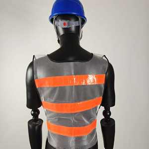 เสื้อกั๊กนิรภัยสะท้อนแสงโปร่งใสสำหรับทุกเพศมีแถบสีส้มสำหรับใช้งานได้หลากหลาย - Product Image 3
