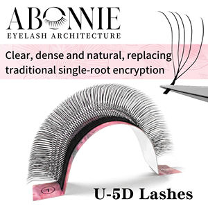 Extensions de cils en gros : Vison double pointe, trèfle 3D, PBT coréen, forme U, YY, volume doux personnalisé, 4D 5D, U W - Product Image 5