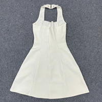 Robe mini bandage sexy pour femme, dos nu, coupe trapèze, sculptante, ornée de diamants, idéale pour les fêtes d'anniversaire