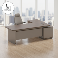 Bureau de direction moderne en forme de L, élégant et de qualité supérieure, vente directe usine, fabriqué en panneaux de bois haut de gamme