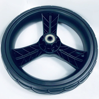 Roue de chariot à roulettes Nobby de 10 pouces, pneu en PU, dureté 70-75A, roue à rayons en plastique, jante en PP pour chariot à main