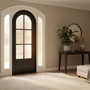 <span class=keywords><strong>Porte</strong></span> coulissante intérieure <span class=keywords><strong>en</strong></span> bois <span class=keywords><strong>massif</strong></span> sur mesure avec finition personnalisée, style panneau <span class=keywords><strong>en</strong></span> verre cintrée, <span class=keywords><strong>en</strong></span> chêne, <span class=keywords><strong>pin</strong></span> ou acajou - Product Image 1