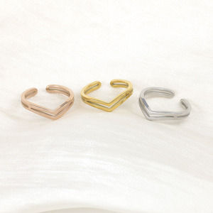 Juego de Anillos Ajustables de Acero Inoxidable 316L Resistentes al Agua y al Deslustre, Diseño en V, para Playa, Verano, Unisex - Product Image 5