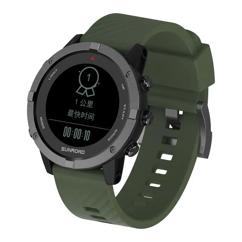 Sunroad GPS montre de sport numérique altimètre boussole baromètre étanche cyclisme course natation moniteur de fréquence cardiaque BT montres