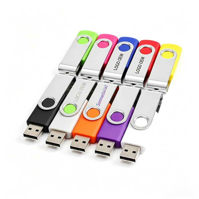 2026 Wholesale Price Rotating USB Flash Drive Free Logo Engraving Flash Drive Promotional Mini Custom USB Flash Drive 1-128G