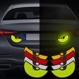 Pegatinas de vinilo reflectantes de estilo de coche personalizadas, advertencia exterior resistente a la intemperie que brilla en la oscuridad para coches, camiones, vehículos SUV - Product Image 1