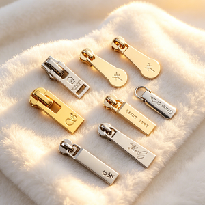 Tête de fermeture éclair métallique personnalisée de haute qualité en alliage de zinc sans nickel, sans verrouillage, étanche, pour sacs à main - Product Image 2