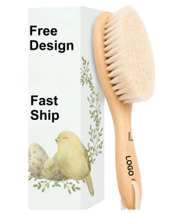<span class=keywords><strong>Brosse</strong></span> à cheveux professionnelle en poils de chèvre, manche en bois, logo personnalisé, couleur durable, pour salon, sortie d'usine - Product Image 1