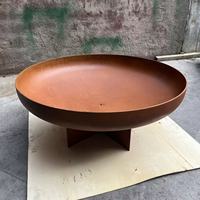 Brasero en acier Corten, robuste et résistant aux intempéries, pour aménagement paysager commercial extérieur