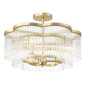 Lámpara de techo semipendiente clásica moderna de doble panel de bronce y vidrio esmerilado |   Iluminación Elegante para la Relajación en Habitaciones de Hotel - Product Image 6